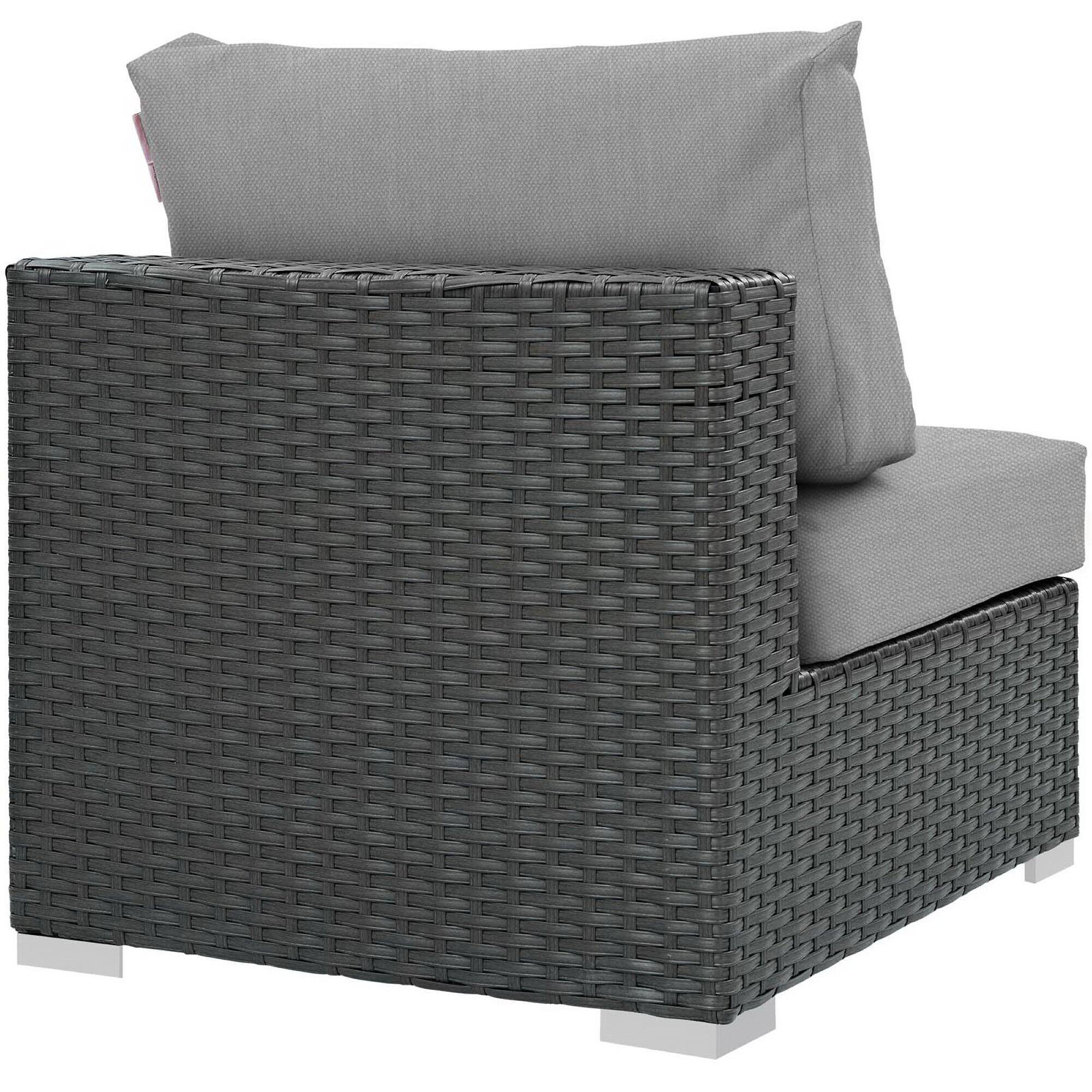 Left. Modway - Sojourn Outdoor Patio Fabric Sunbrella® Armless by Modway - Canvas Gray.