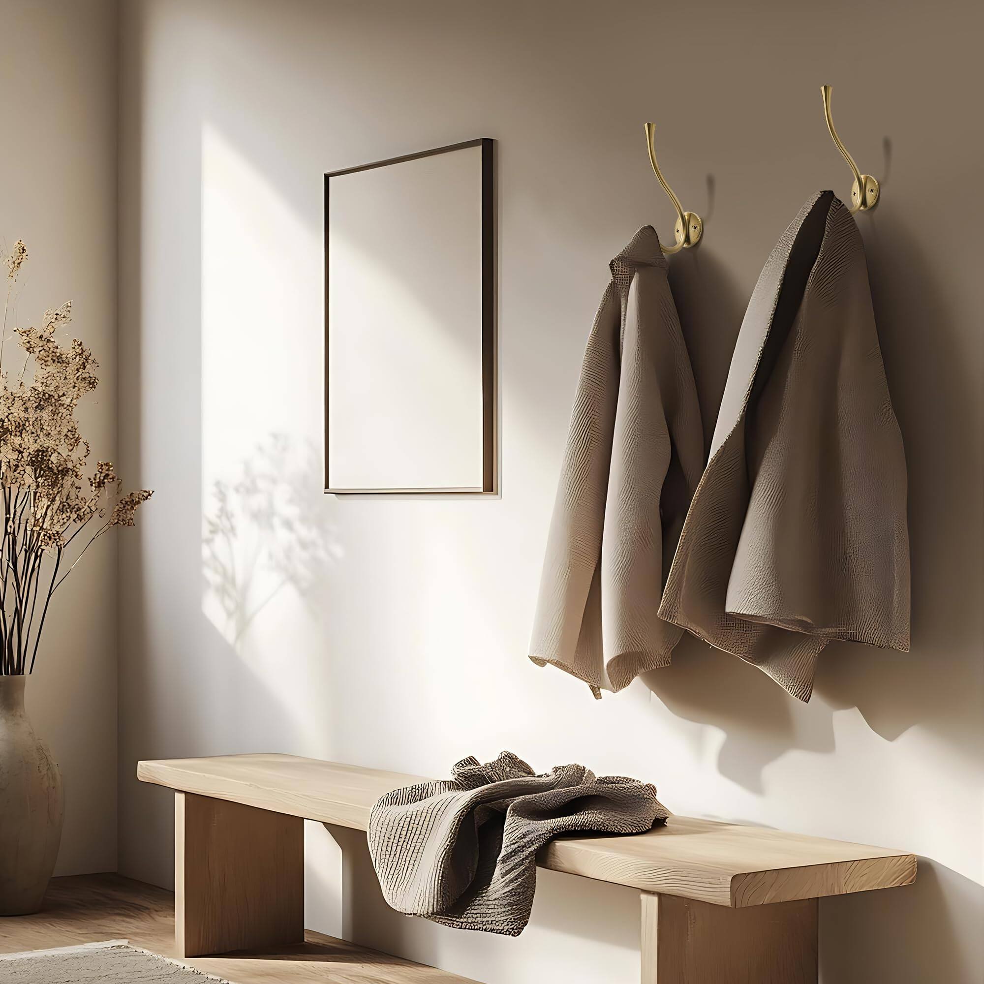 Back. HM 1810 - Coat Hooks - Champagne Bronze Decorative Wall For Bathroom Living Room Bedroom Hanger Robe Dressing Fitting - Antique Black 3.