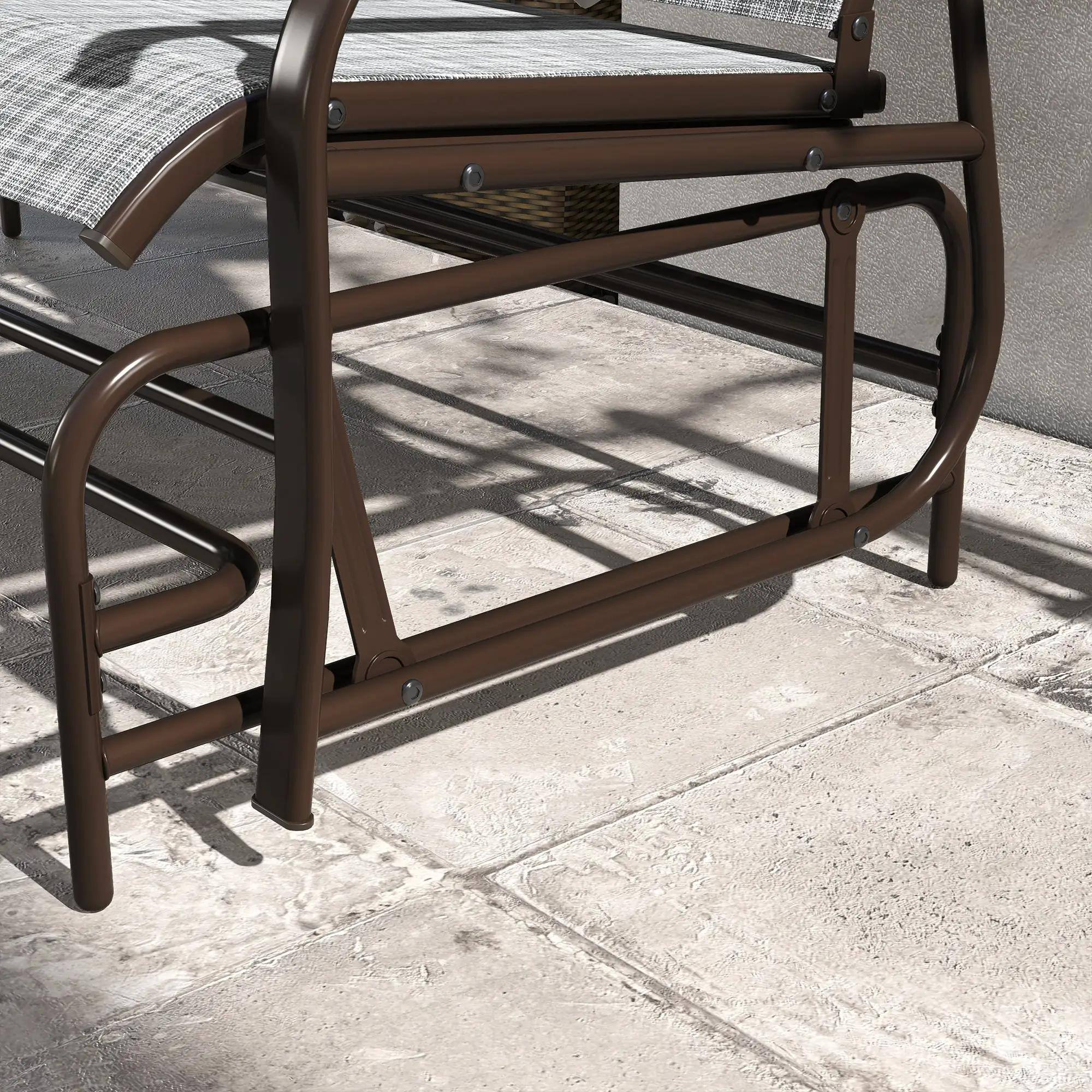 Alt View 1. Resenkos - Resenkos 2-Person Swing Bench, Outdoor Glider Loveseat with Table, Steel Frame, Perfect for Patio Relaxation,Gray - Gray.