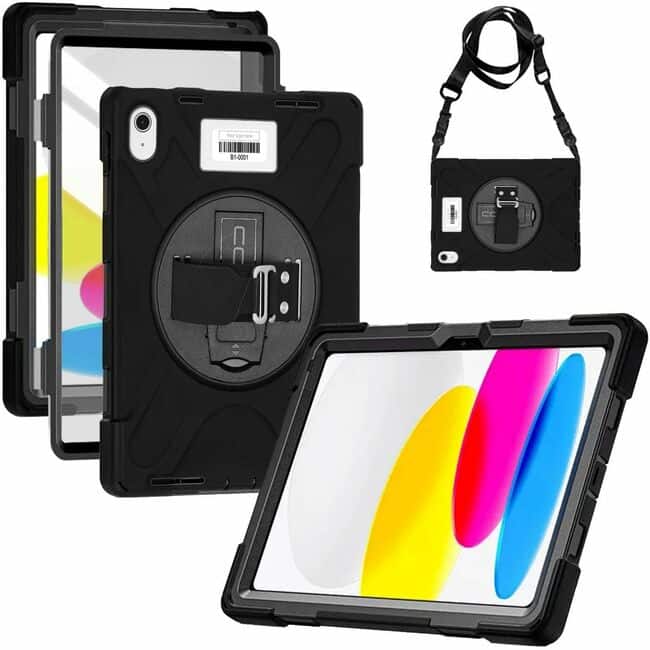 CODi - Rugged iPad 11" (A16)/iPad 10.9" (10th Generation) Case w/ Integrated Screen Protector - Drop Resistant & Shock - Black