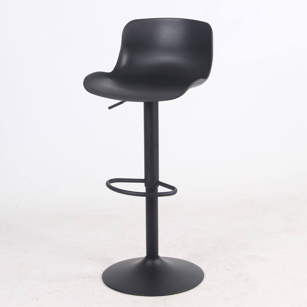 Left. AmeriHome - Adjustable Height Monochromatic Bar Stool Set - 2 Piece - Black.