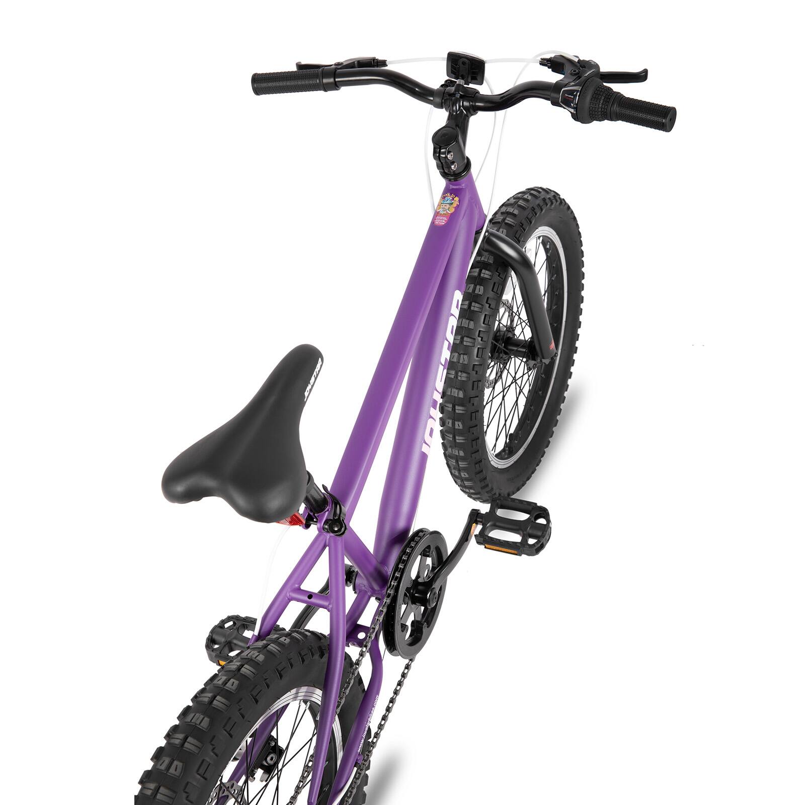 Alt View 4. JOYSTAR - JOYSTAR 20 Inch Mountain Bike for Kids Ages 7-13, 7 Speed Disc Brakes MTB, Fat Tire Kids Bicycles for Boys Girls, Purple - Purple.