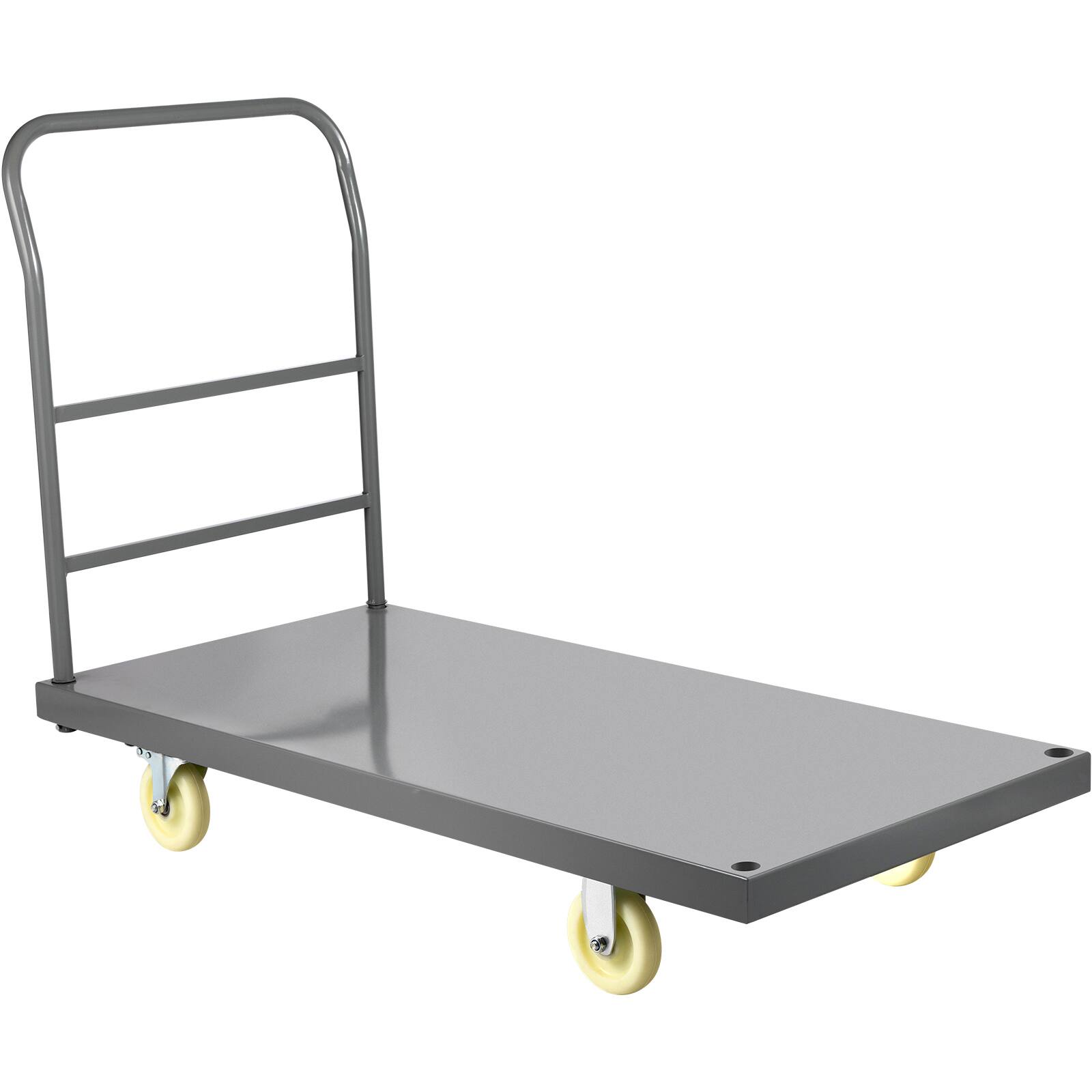 Back. LOVMOR - Platform Truck, 2000-Lb Capacity Flatbed Cart, 47 x 24 x 32 in. - Gray.