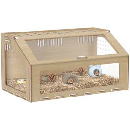 Pawhut - inch Hamster Cage Habitat with Acrylic Window & Openable Top for Dwarf Hamster, Gerbil, Guinea Pig