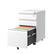 Front. Ecooso - 3 Drawer Mobile File Cabinet with Lock, Fully Assembled Metal Office File Storage Organizer for Letter A4 Files - White.