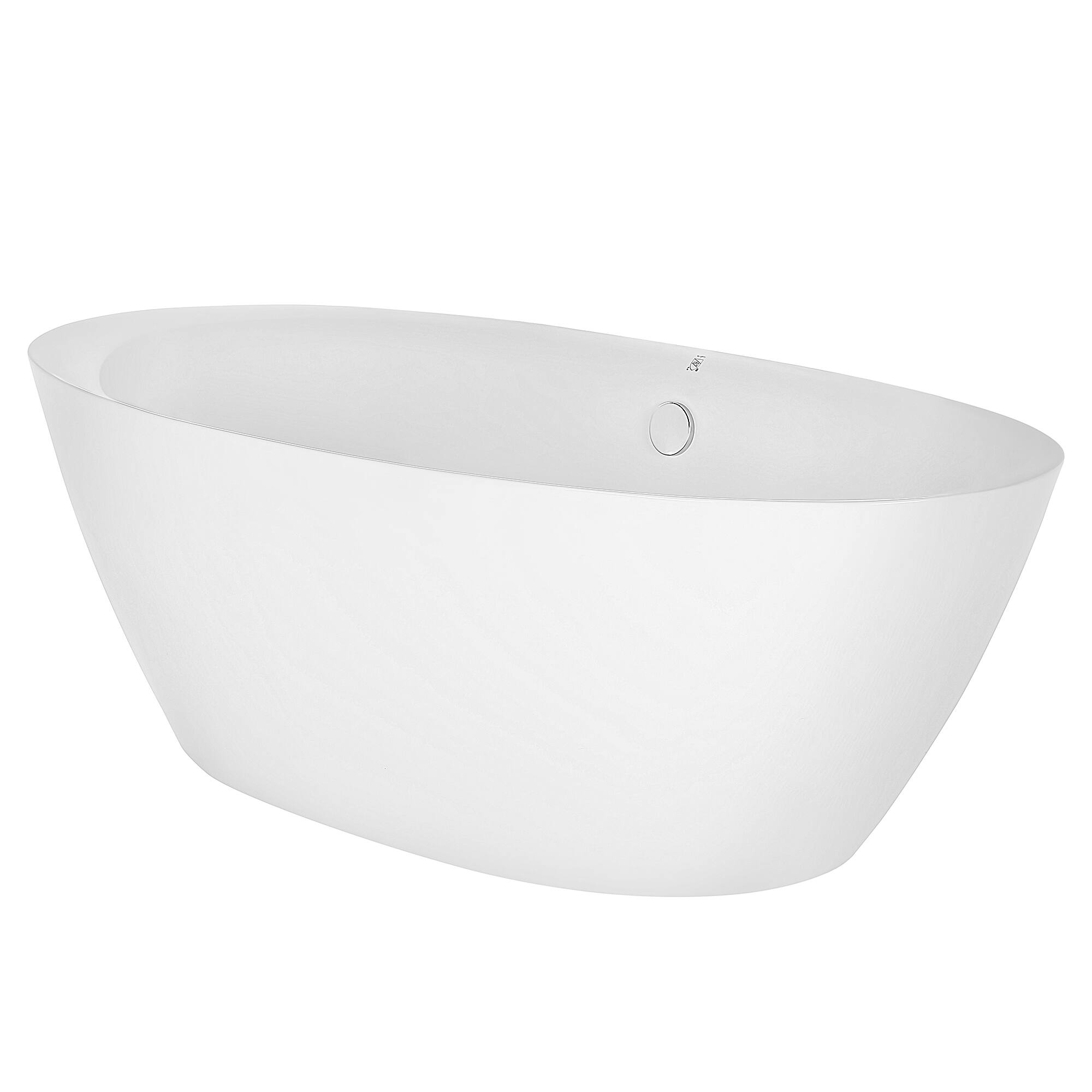 Left. Empava - 71 in. x 35.5 in. Freestanding Flat Bottom Bath Tub Oval Soaking Bathtub with Center Drain - White.