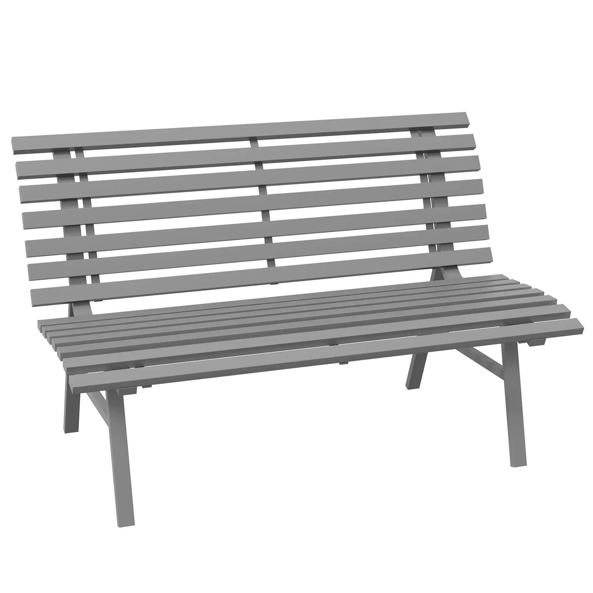 Angle. Resenkos - Resenkos Aluminum Bench, Lightweight Slatted Seat, Outdoor Park Deck Bench,Perfect for Lawn,Gray - Gray.