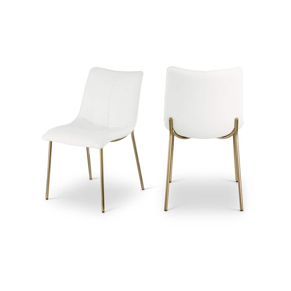 Meridian Furniture - Isla Off- Vegan Leather Upholstered Dining Chair, Set of 2 - White