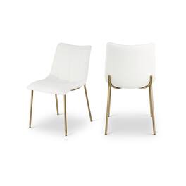 Meridian Furniture - Isla Off- Vegan Leather Upholstered Dining Chair, Set of 2 - White