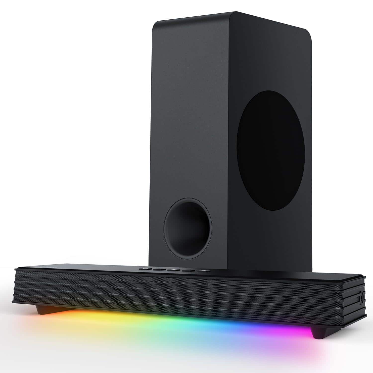 Dazzling Pops - Sound Bar For Smart Tv 160w ch Pc Gaming Soundbar With Subwoofer Rgb Lighting Audio Sync Surround System Bt - Default