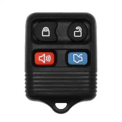 Front. Car Keys Express - Ford Keyless Entry Remote - 4 Buttons (Lock, Unlock, Trunk, and Panic) - Black.