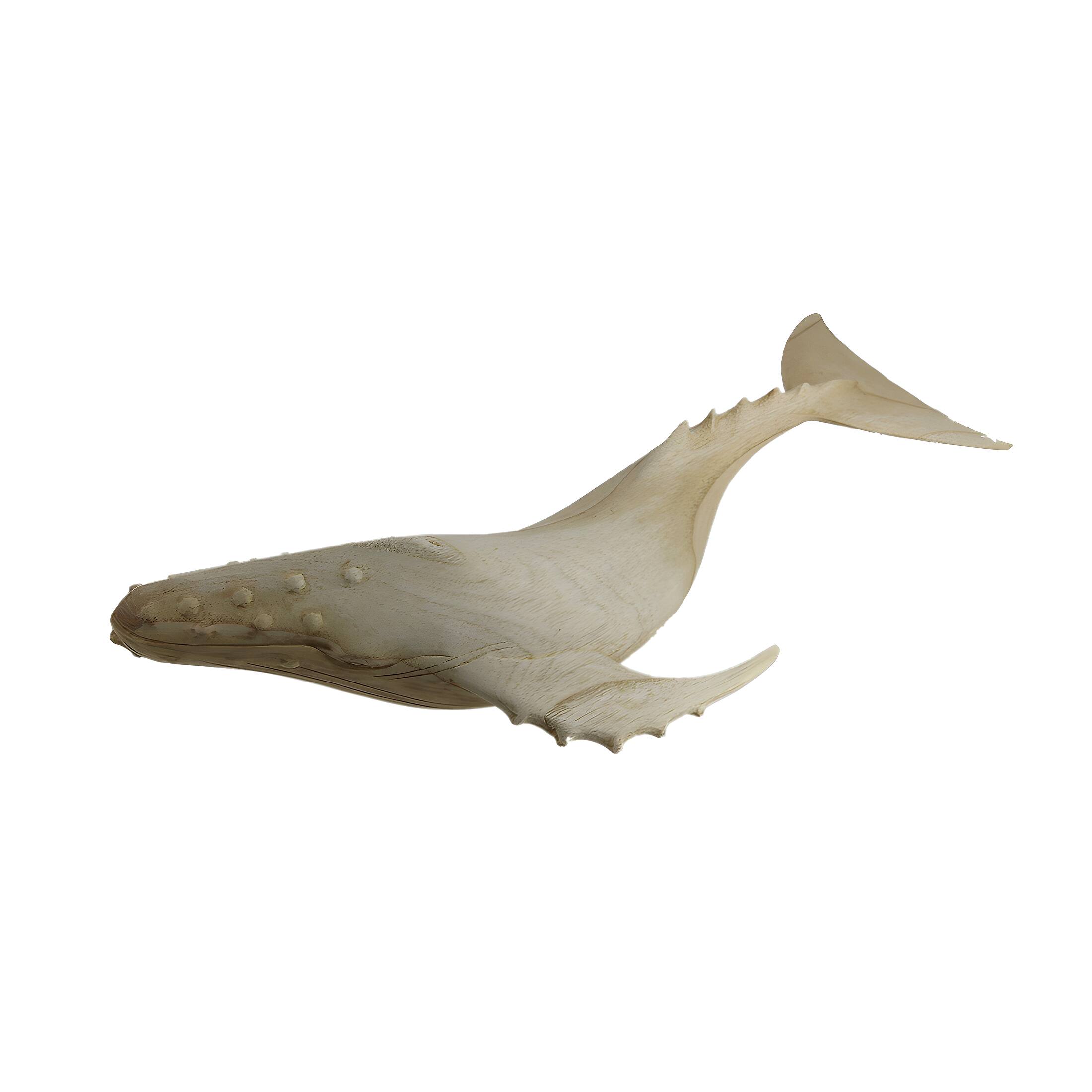 Alt View 1. Zeckos - Hand Carved Wood Whale Statue 19in - Beige.