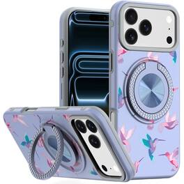 Kitcheniva - Luxury Printed Case With Tempered Glass For iPhone 17 Pro Max Hummingbird & Floral - Multicolor