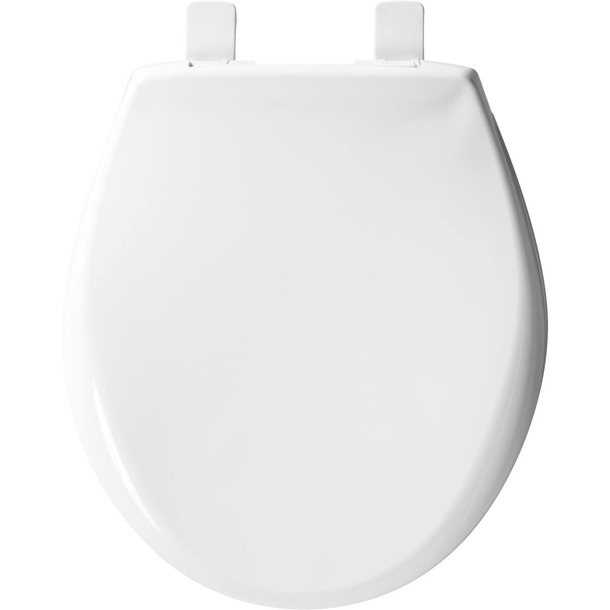 Angle. BEMIS - Bemis Affinity Round Plastic Toilet Seat in White Seat Fastening System, EasyClean, WhisperClose - White.