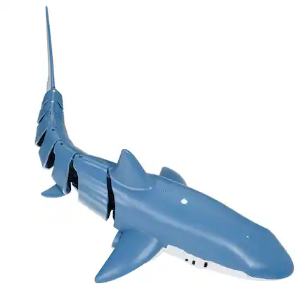 Front. SKONYON - Remote Control Shark Toy with Lights and Water Spray - Blue.