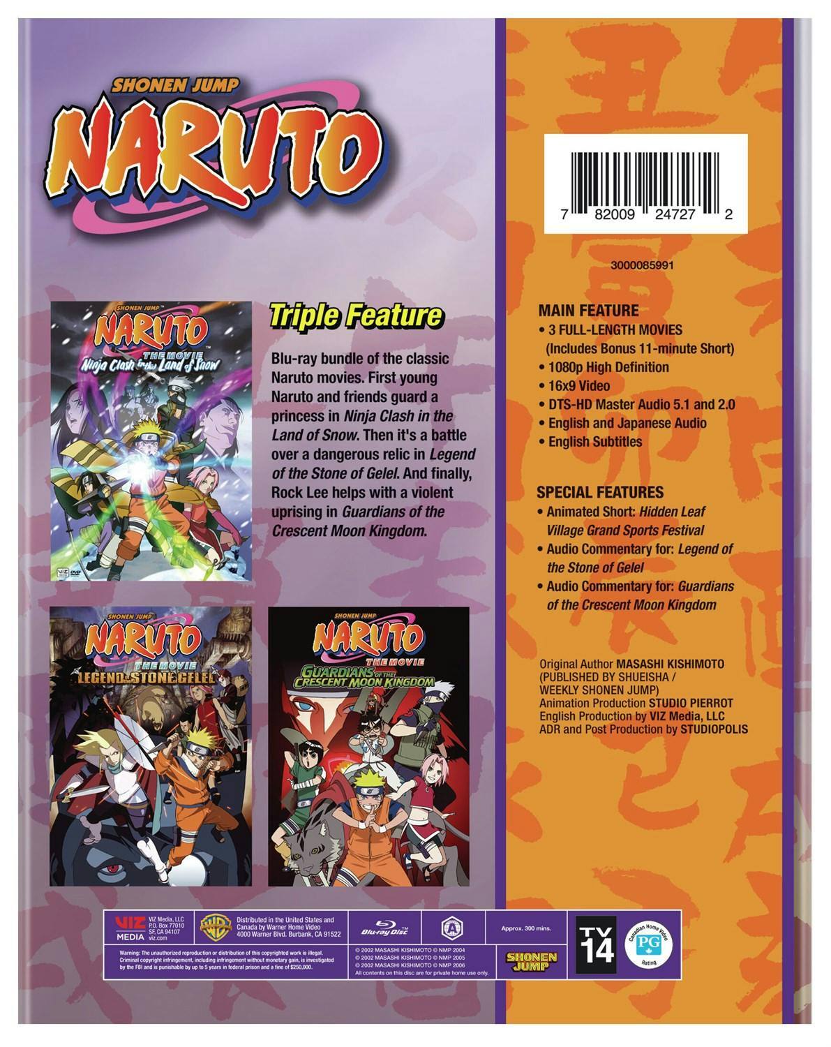 Back. Naruto Triple Feature [Blu-ray].