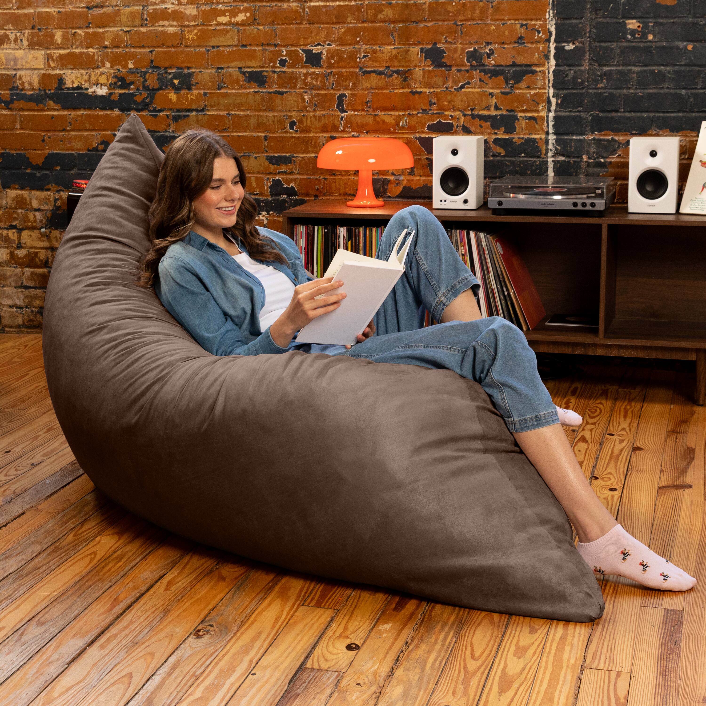Alt View 4. Jaxx - Jaxx Pillow Saxx 5.5-Foot - Huge Bean Bag Floor Pillow and Lounger, Chocolate - Chocolate.