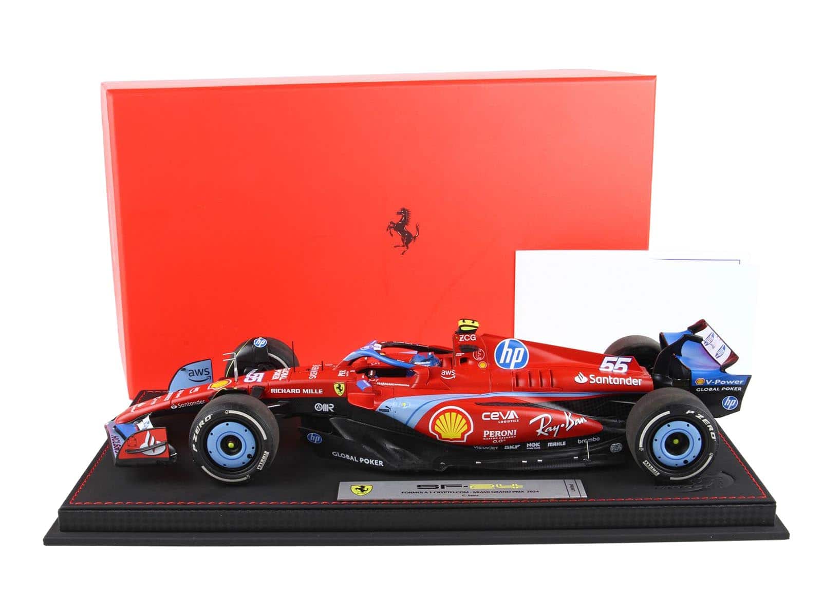 "Ferrari SF-24 #55 Carlos Sainz F1 ""Miami GP"" (2024) Limited Edition to 96 pieces Worldwide 1/18 Diecast Model Car by BBR" price history on PriceWatchPro