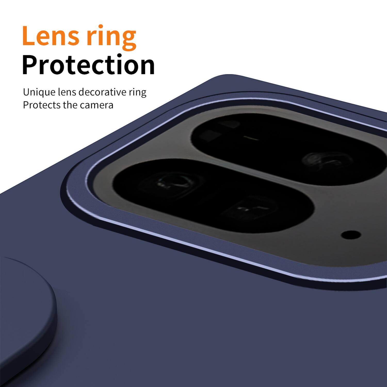Lens ring Protection  
Unique lens decorative ring  
Protects the camera