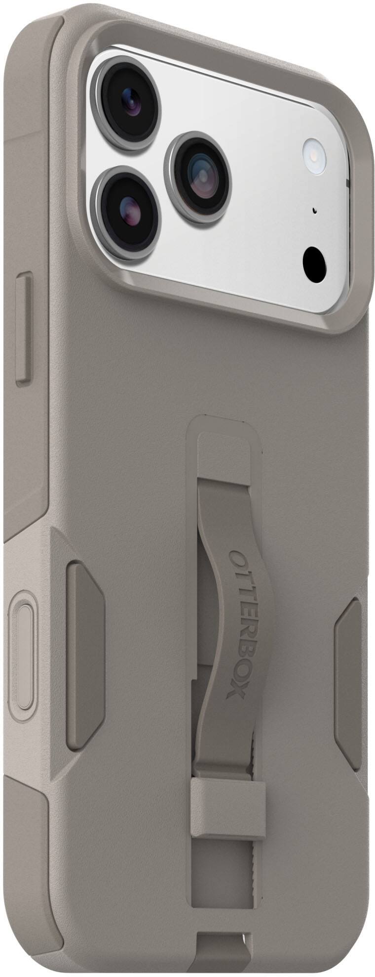 Angle. OtterBox - Commuter Series Grip Hard Shell for Apple iPhone 18 Pro Max and Apple iPhone 17 Pro Max - Grey Comfort.