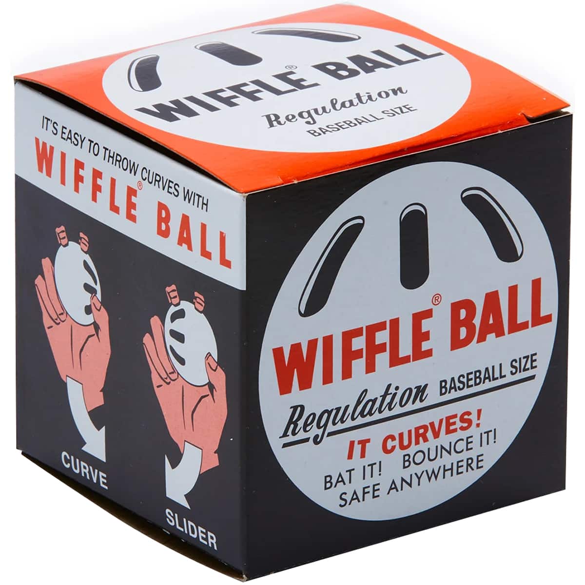 Wiffle Ball - 9" Original Regulation Baseball Size Curve Training Plastic Ball - White