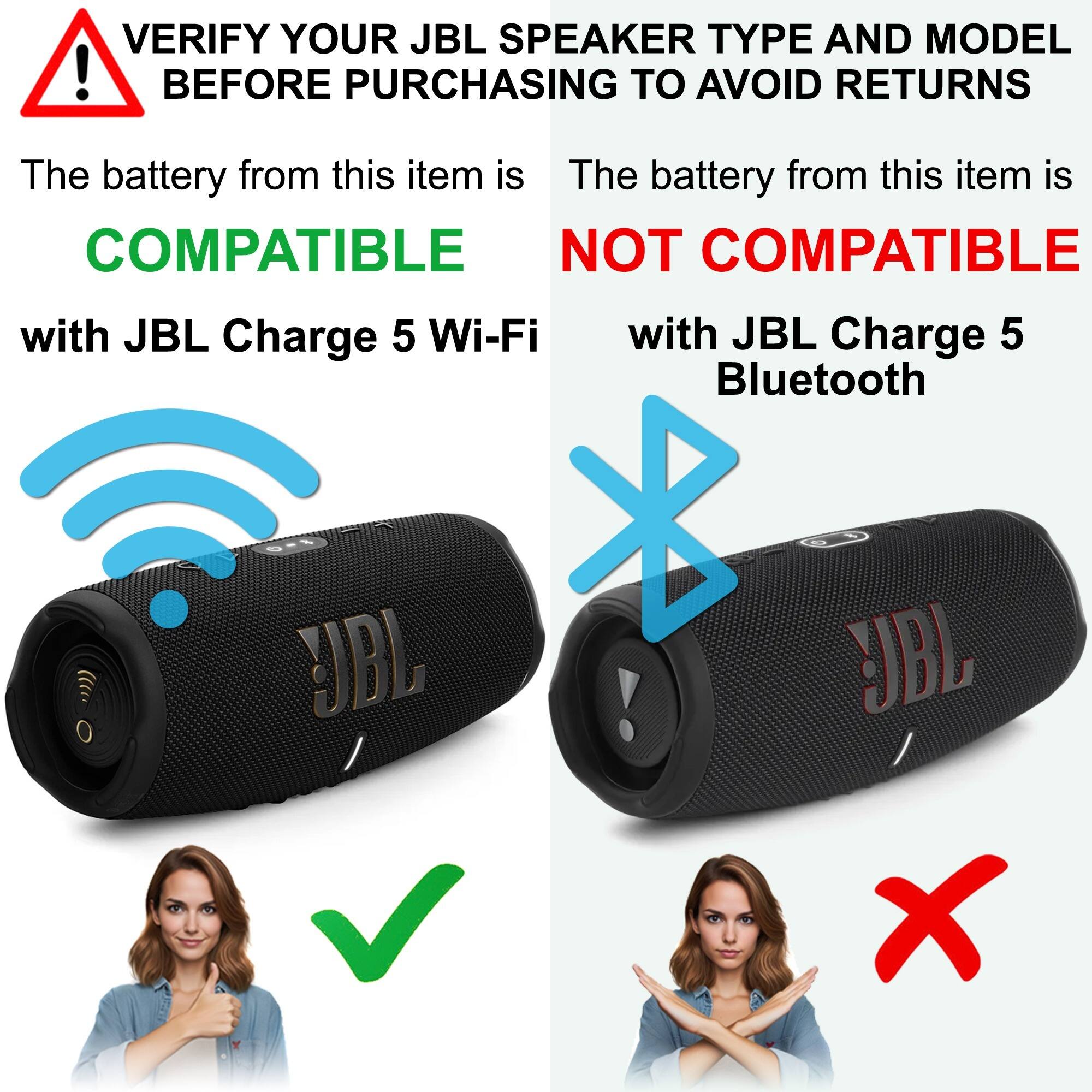 HQRP 16000 mAh Replacement Battery for JBL Charge 5 WiFi Speaker