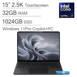 Microsoft - Upgraded - Surface Laptop 7 15" 2.5K 120Hz Touchscreen Laptop - Copilot+ PC - Intel Core Ultra7 268V - 32GB RAM - 1TB SSD - Black