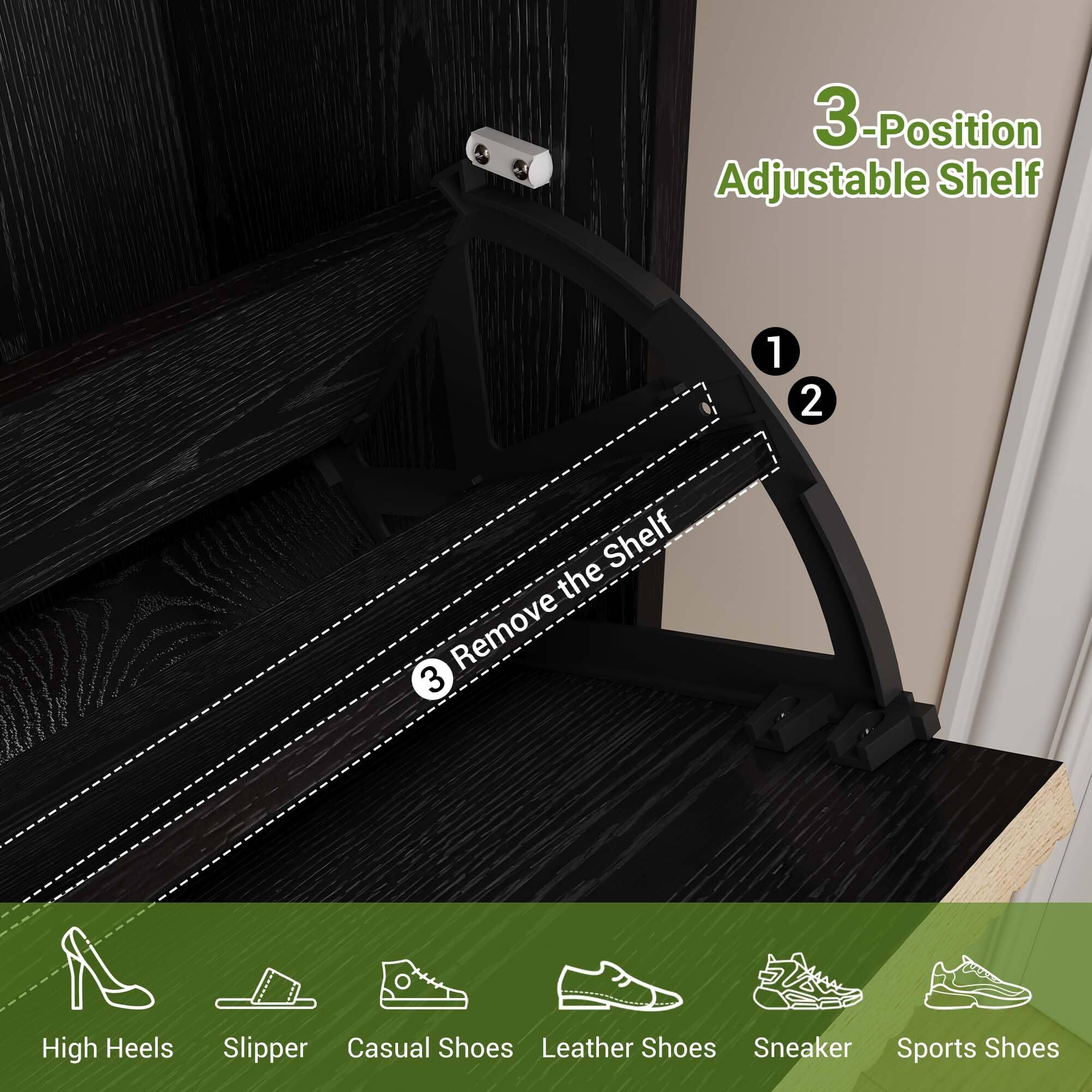 3-Position Adjustable Shelf

1. Remove the Shelf
2. 

High Heels Slipper Casual Shoes Leather Shoes Sneaker Sports Shoes