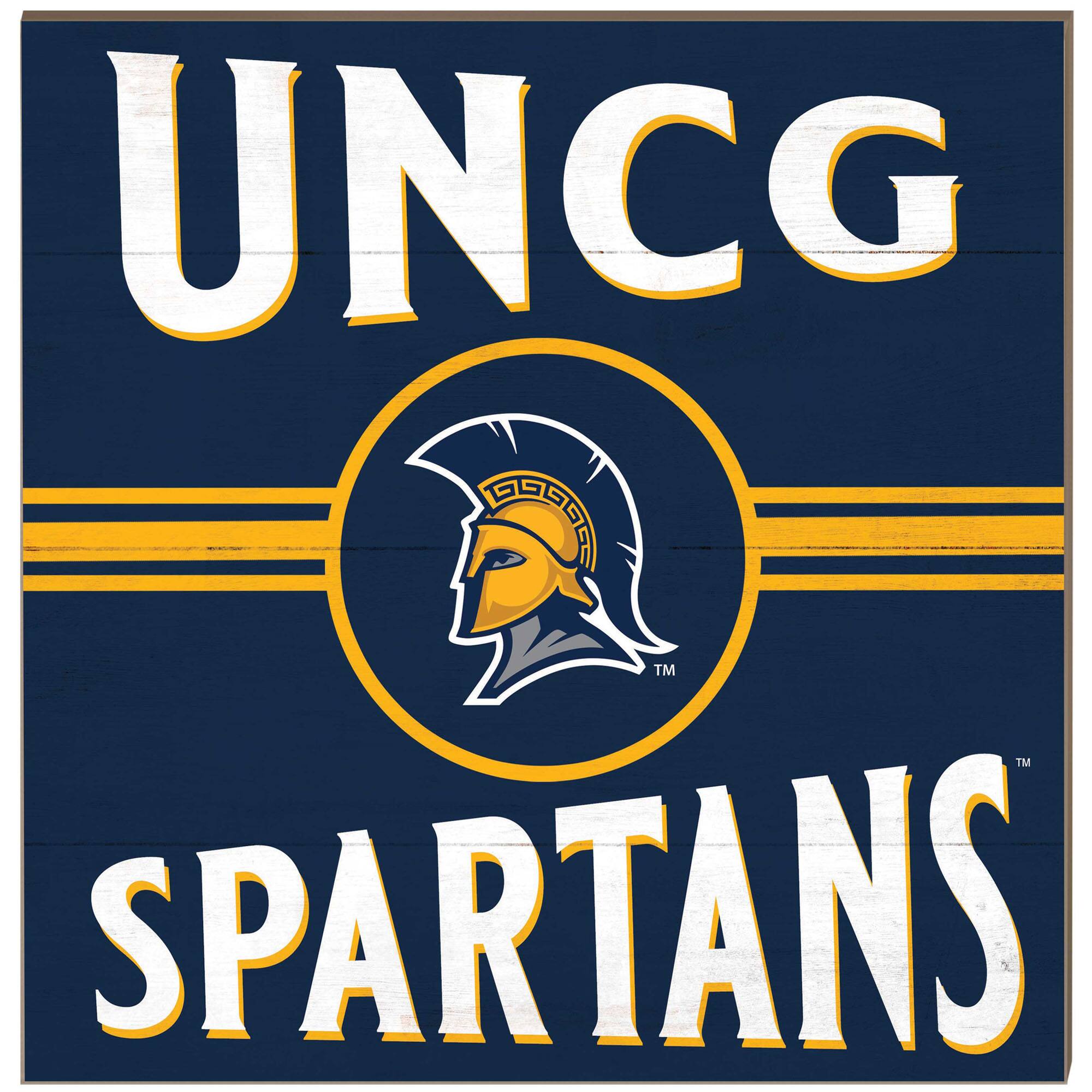 UNCG Spartans 10" x 10" Retro Team Sign