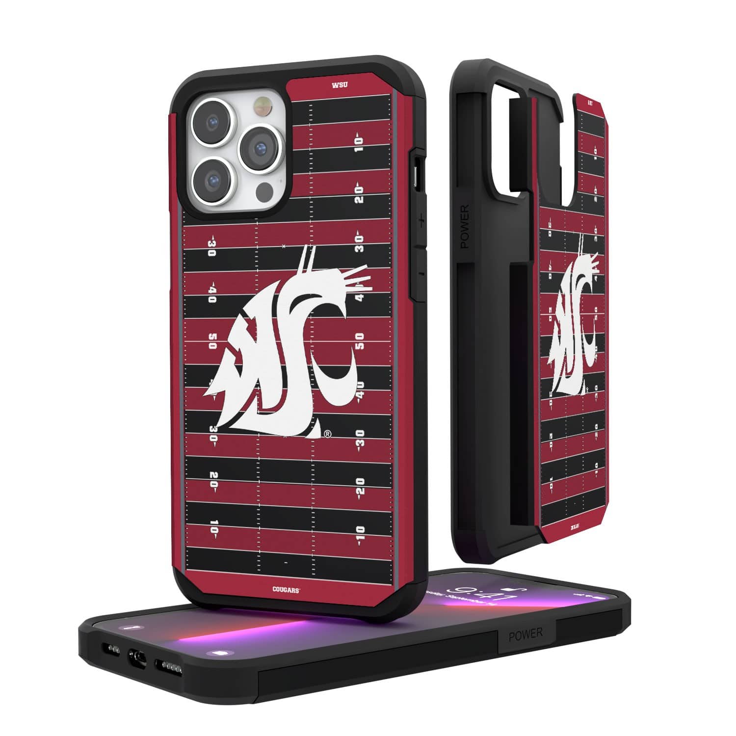Keyscaper - NCAA - Washington State Cougars Field iPhone Rugged Case - 14 Plus - Multicolor
