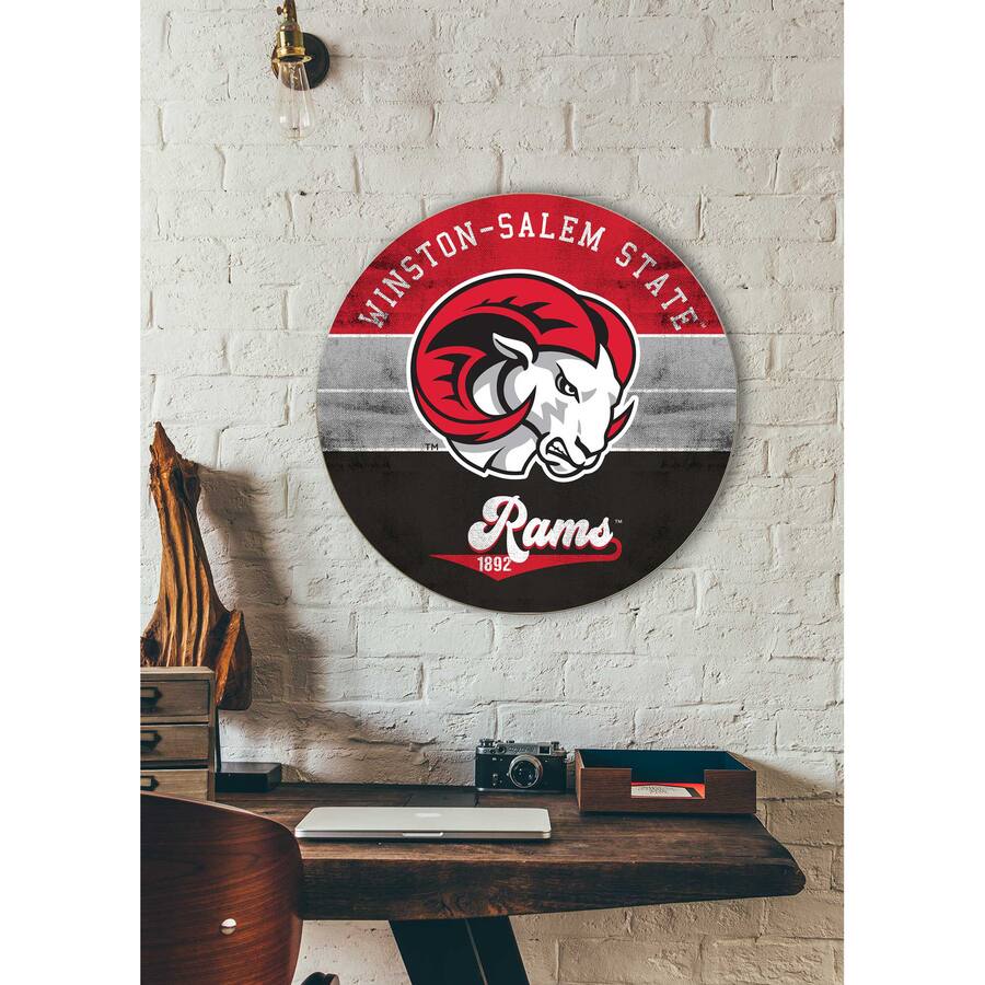 Jardine Winston Salem State Rams 20'' x 20'' Retro Logo Circle Sign Red ...