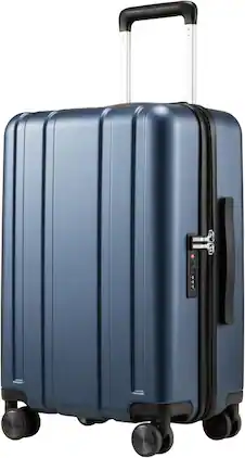 LUGGEX - 20 Inch Carry On Luggag Airline Approved, 100% PC Hard Shell Travel Suitcase with Smooth Spinner Wheels - L2EX - Blue