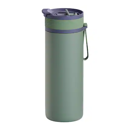 Front. Asobu - 20-Oz Aspen Insulated Water Bottle - Green.