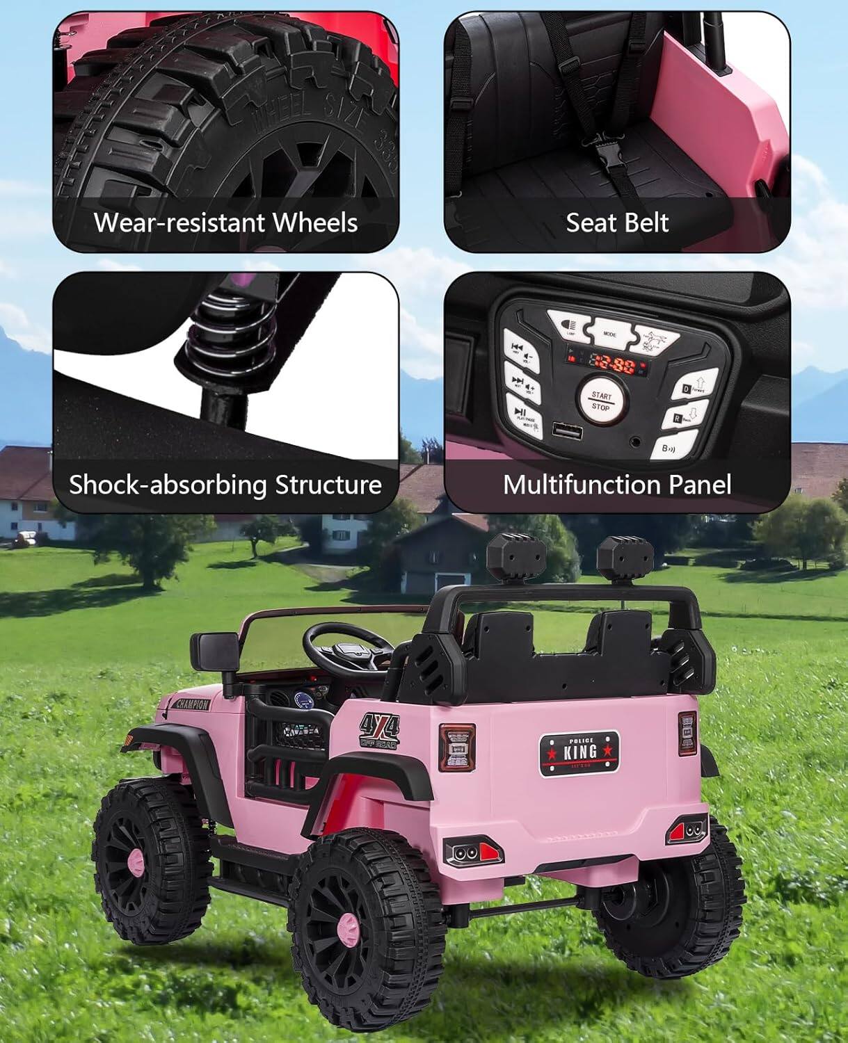 - Wear-resistant Wheels
- Seat Belt
- Shock-absorbing Structure
- Multifunction Panel