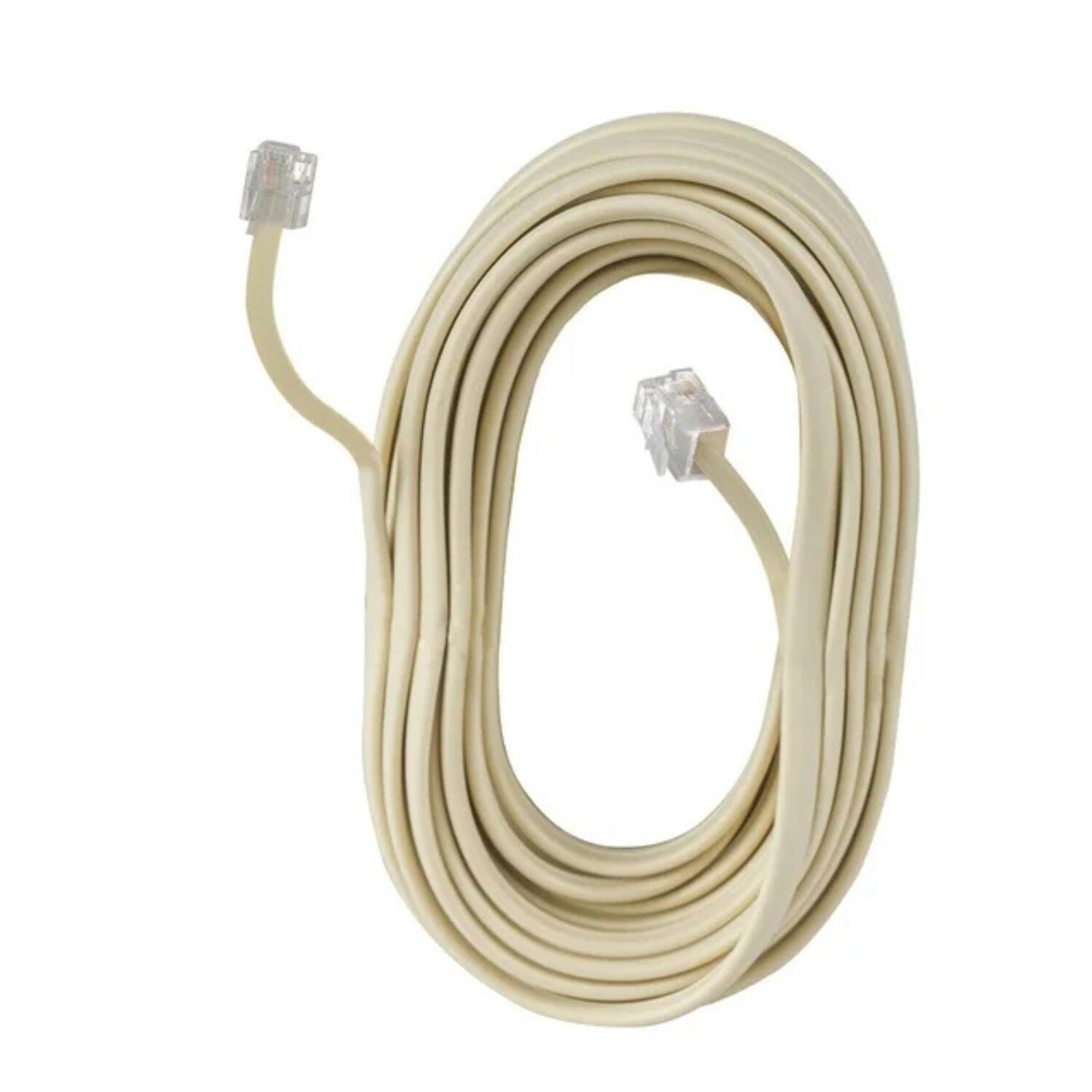 Back. Home Collection - 38 FT Telephone Extension Cord Ivory Line Modular RJ11 Phone Cable - Ivory.