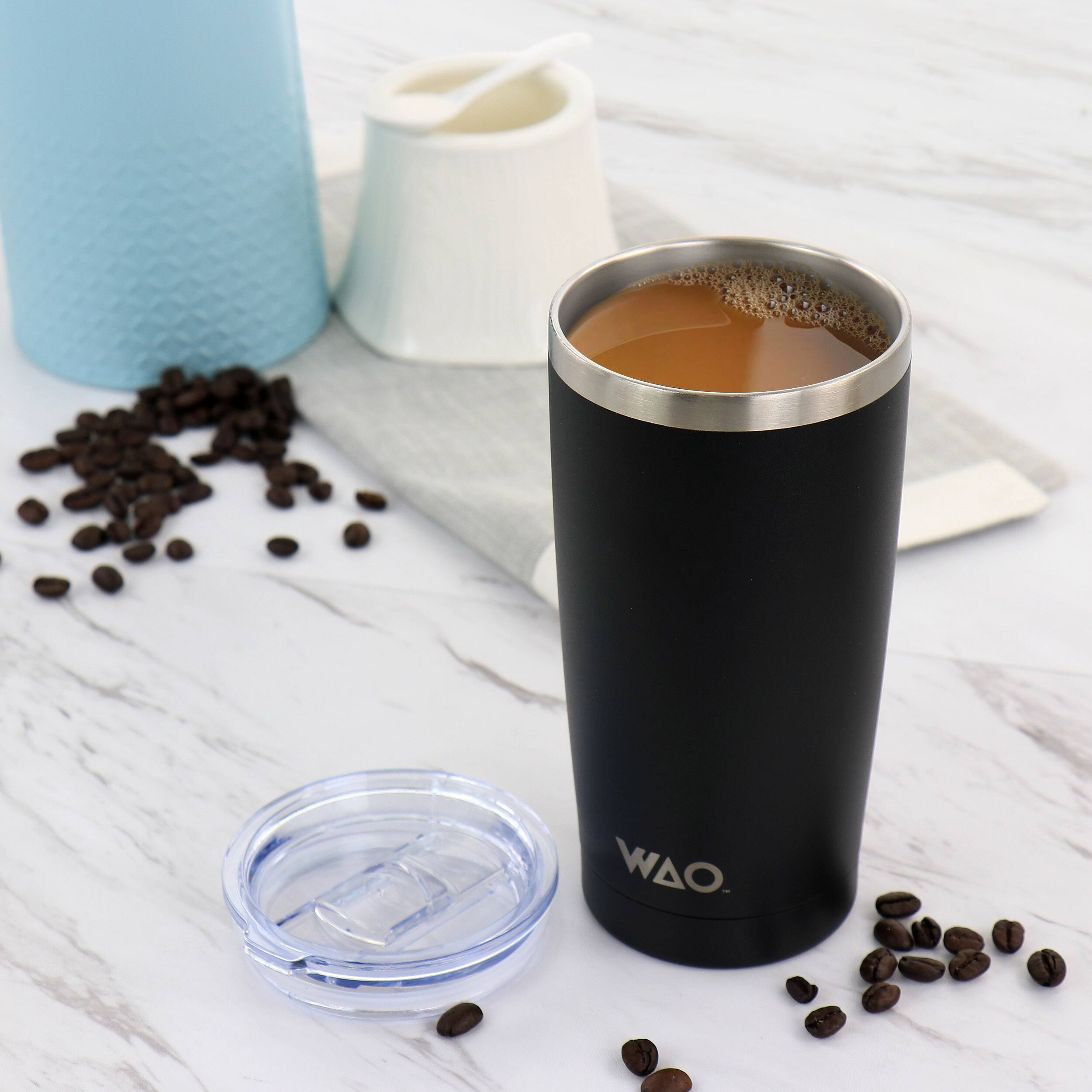 Alt View 7. Gibson - WAO 18oz  Thermal Tumbler with Acrylic Lid in Matte Black - Black.
