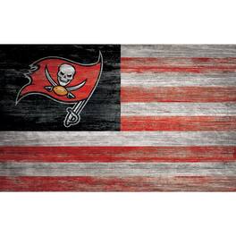 Fan Creations - Tampa Bay Buccaneers 11'' x 19'' Distressed Flag Sign - Multicolor