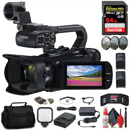 Canon - XA65 Professional UHD 4K Camcorder + 64GB Memory Card + BP828 Battery Basic Bundle