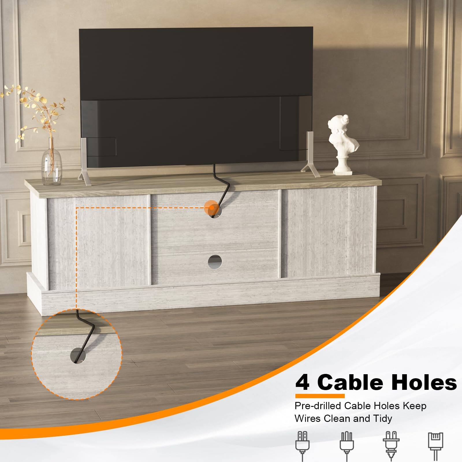 4 Cable Holes  
Pre-drilled Cable Holes Keep Wires Clean and Tidy