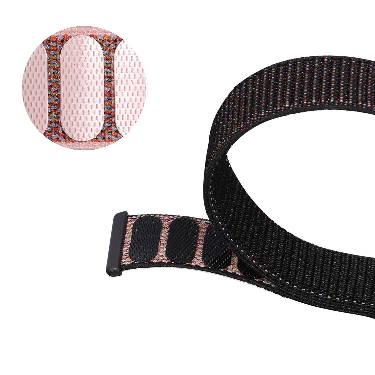 Left. StrapsCo - Everyday Nylon Sport Strap Watch Band For Fitbit Versa & Versa 2 - Black.