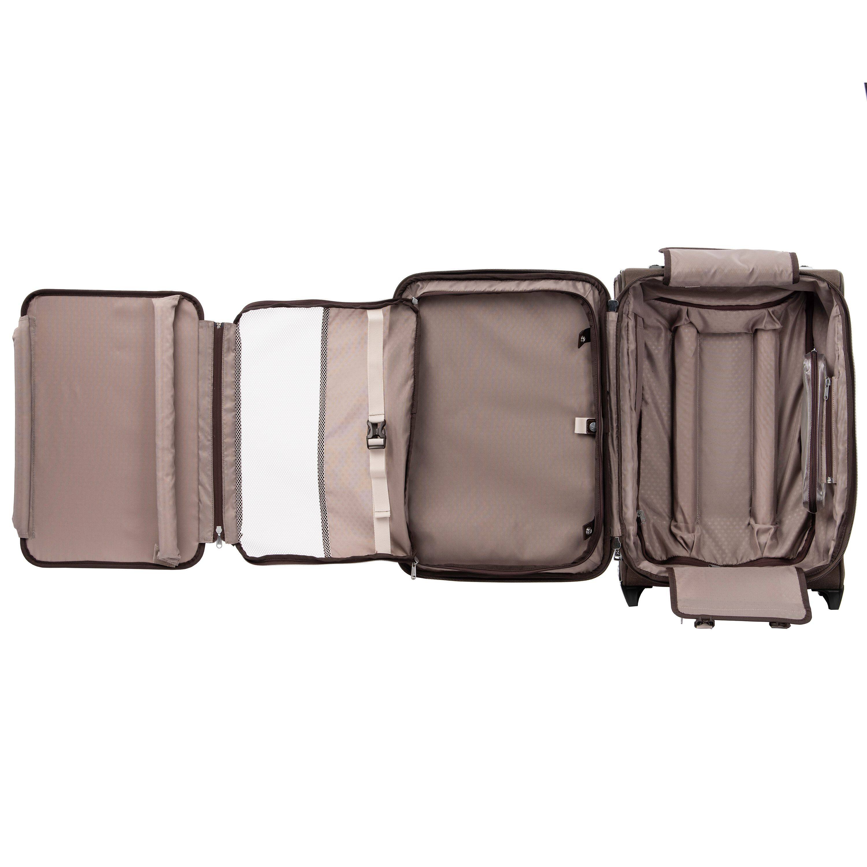 Left. Travelpro - Travelpro Platinum Elite Softside Expandable 22" Carry On Rollaboard - Rich Espresso.