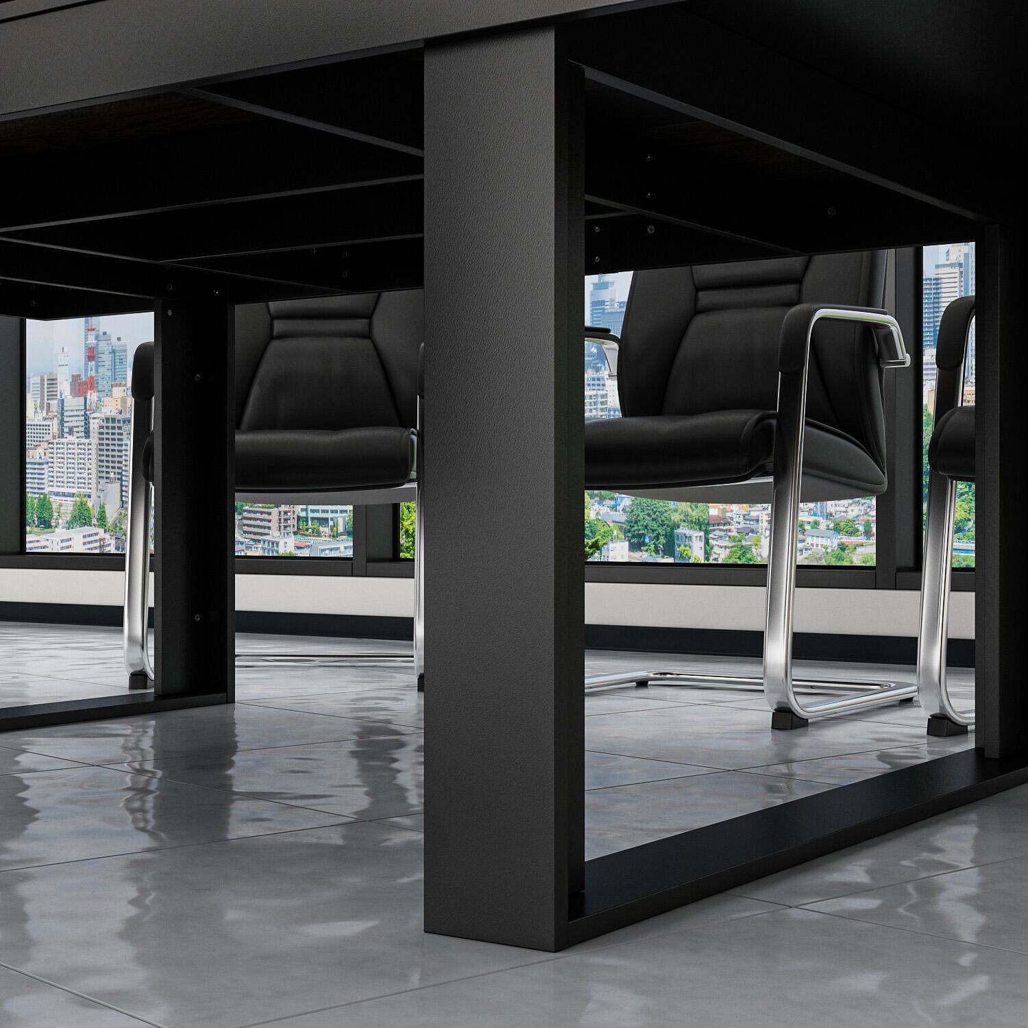 Alt View 7. FUFU & GAGA - FUFU&GAGA Ergonomic Office Work Table - Team Meeting, Project Collaboration & Productivity Desk - Black.