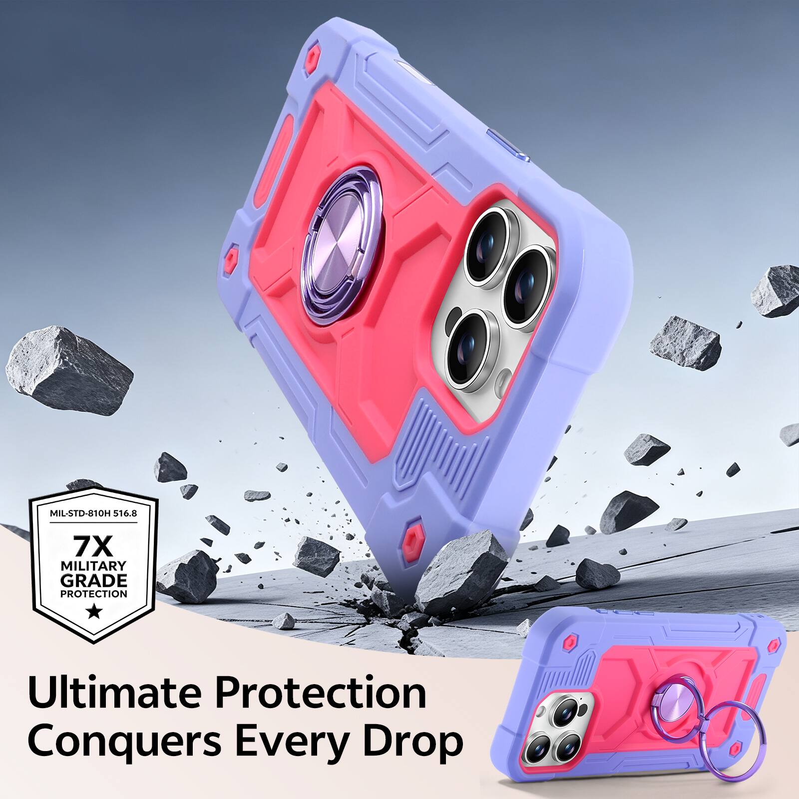 MIL-STD-810H 516.8 7X MILITARY GRADE PROTECTION Ultimate Protection Conquers Every Drop