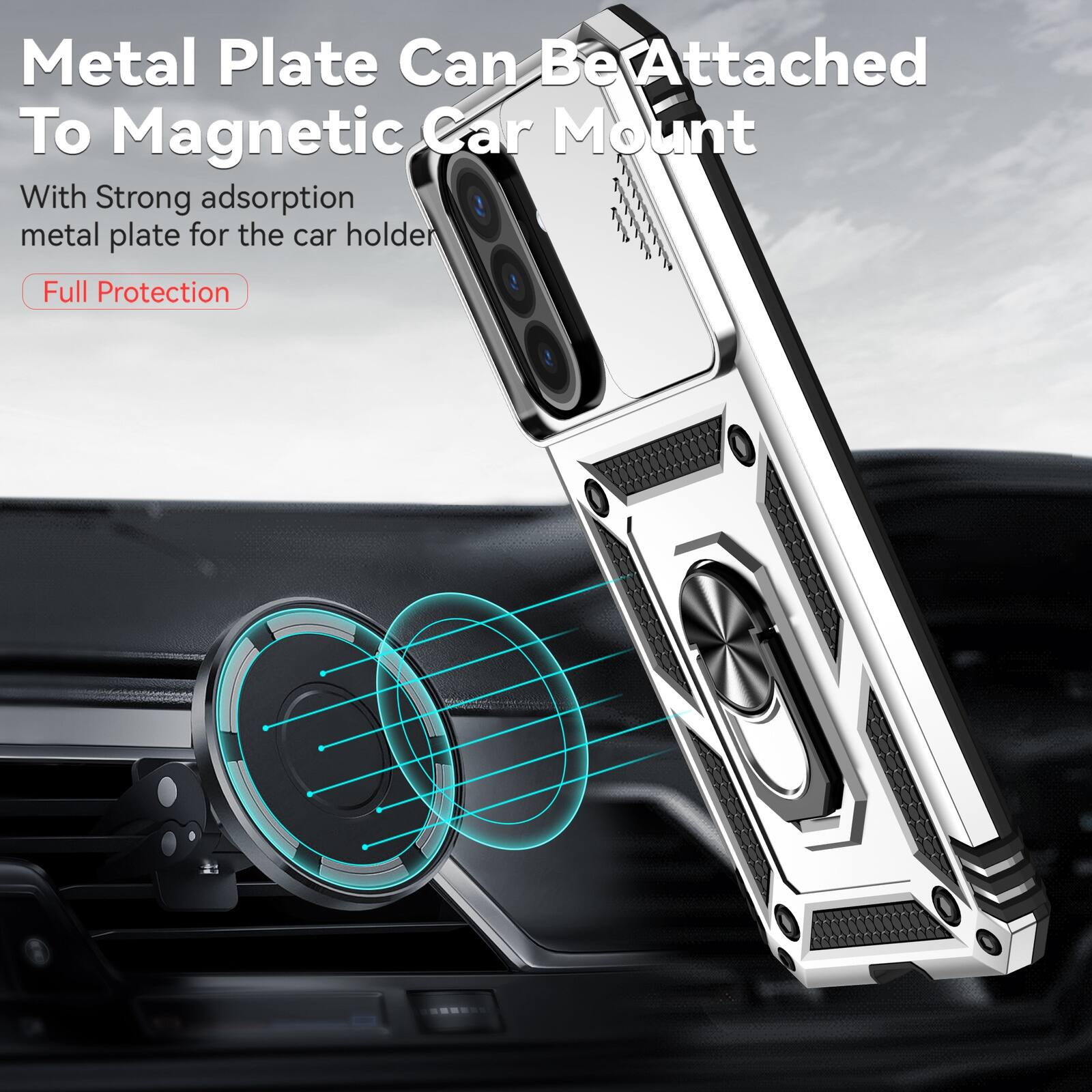 Metal Plate Can Be Attached To Magnetic Car Mount

With Strong adsorption metal plate for the car holder

Full Protection