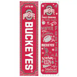 Evergreen Enterprises - Ohio State Buckeyes 47" Double Sided Winter Leaner Fan Sign - Multicolor
