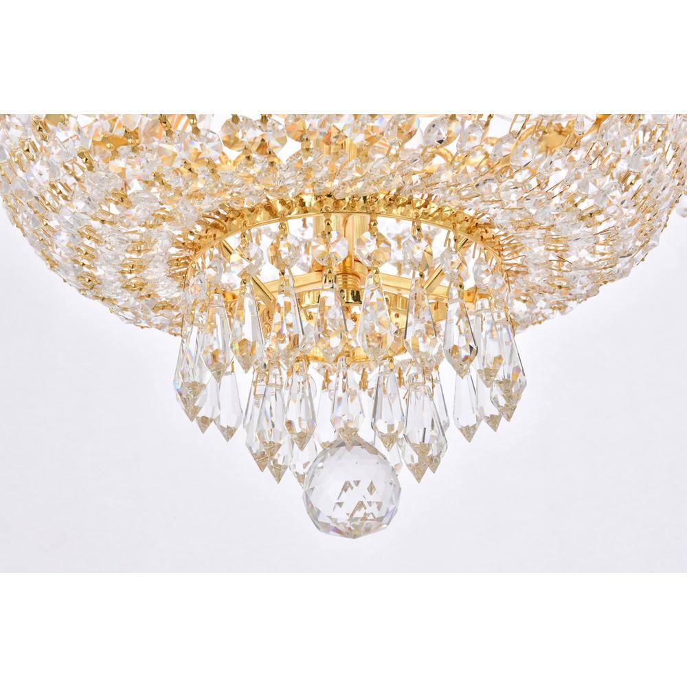 Alt View 3. Elegant Lighting - Century 8 light Gold Pendant Clear Royal Cut Crystal - Gold.