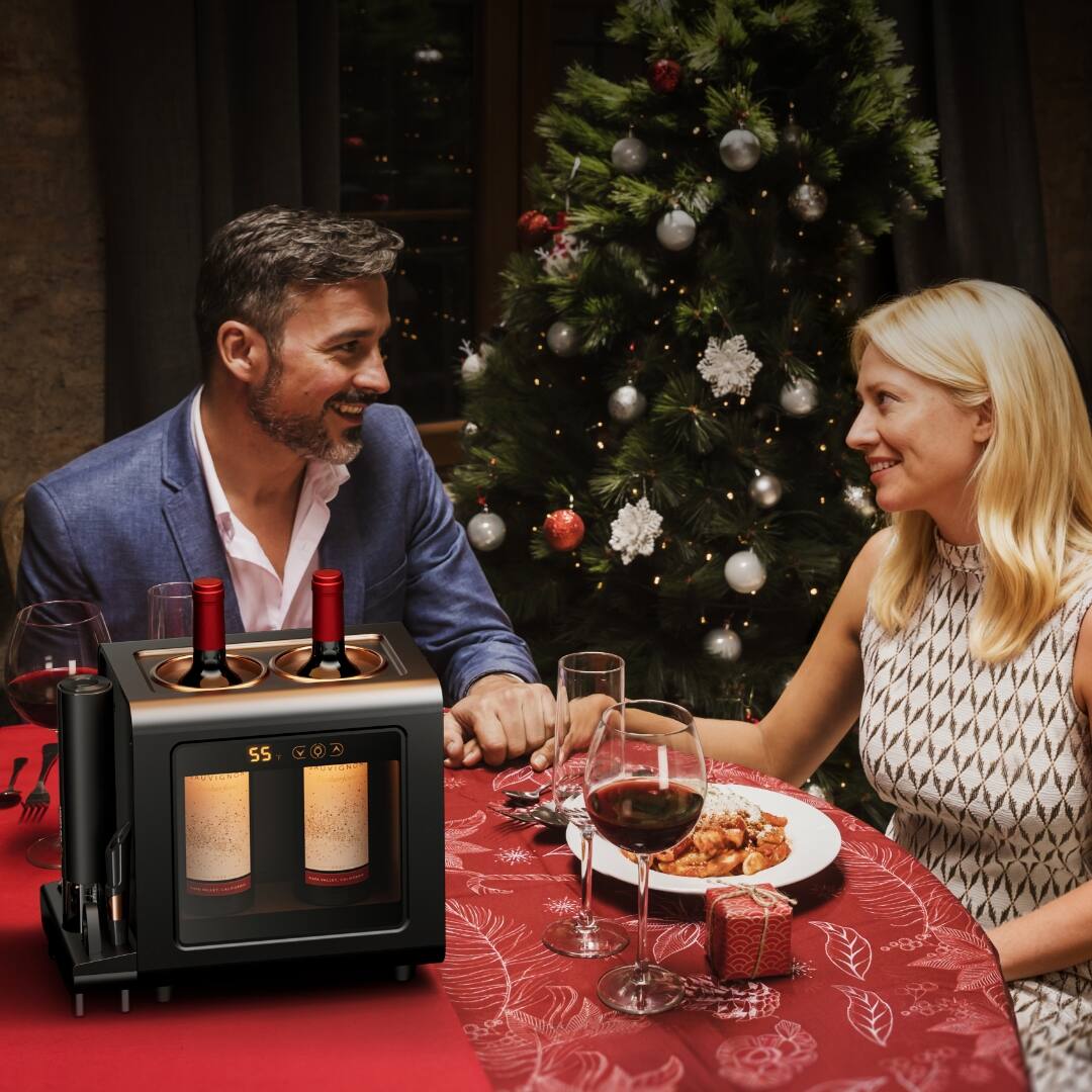 Ca'Lefort 3 in 1 Wine Chiller Set,2 Bottle Electric Cellar, Auto