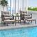 Alt View 1. Costway - 5 PCS Patio Furniture Set with 2-Tier Coffee Table & 2 Ottomans Cushions Included - Mix Brown + Grey.