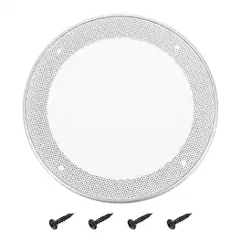 Unique Bargains - Speaker Grill Mesh Cover, Metal Subwoofer Grill Guard Protector ABS Frame for Car Audio, 4 Screws Included - White Silver