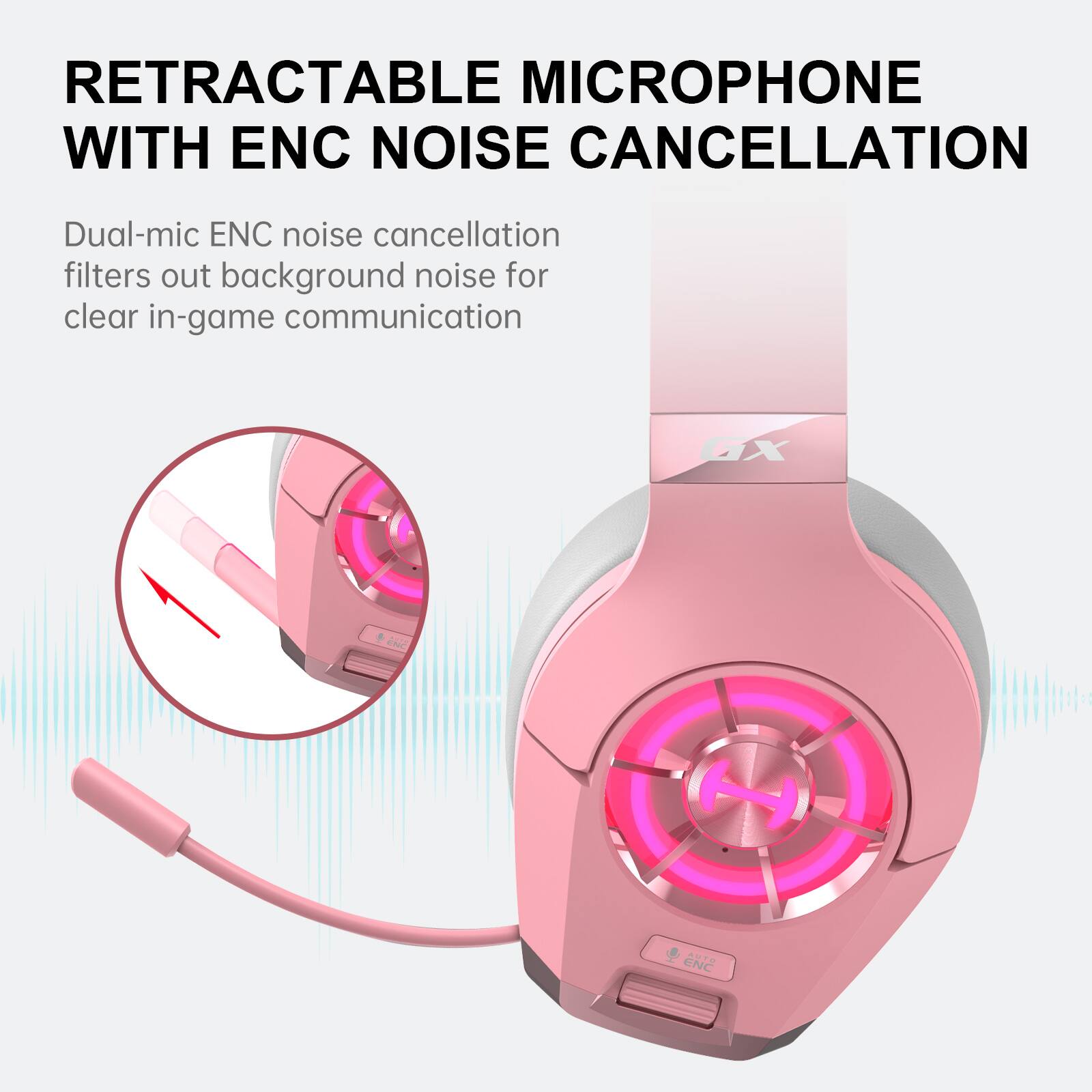 RETRACTABLE MICROPHONE WITH ENC NOISE CANCELLATION

Dual-mic ENC noise cancellation filters out background noise for clear in-game communication